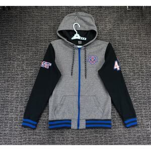 New York Knicks Hoodie Mens Small Gray Black Full Zip NBA Ultra Game Embroidered